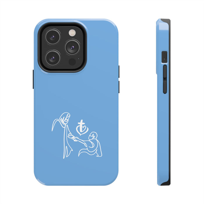 Light Blue Jesus Hand of Encouragement Phone Case | Christian Inspirational Phone Cover | Uplifting Gift for Faith, Strength & Support - FORHERA DESIGN - Phone Case