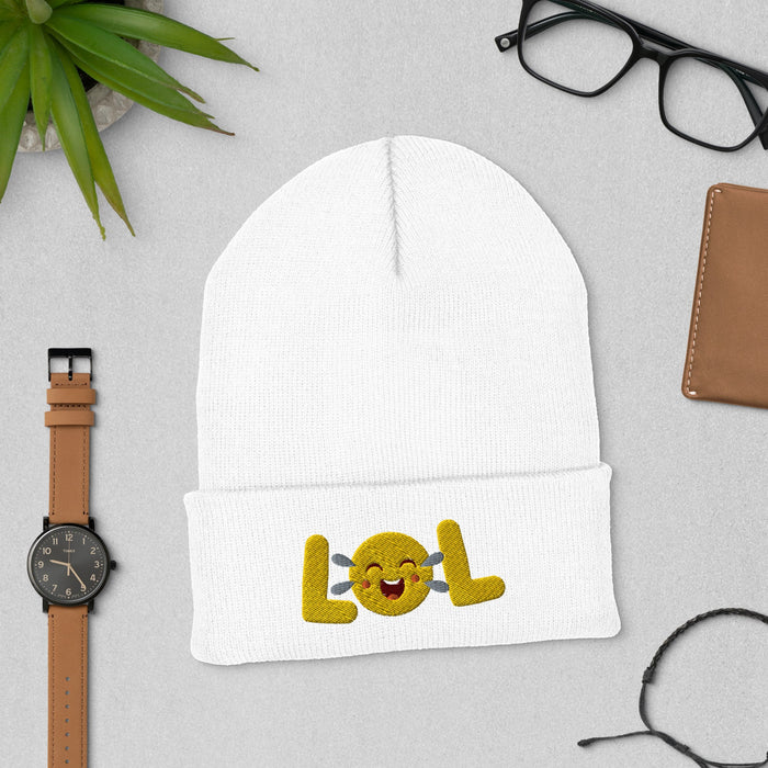 LOL Hat - Fun Embroidered Cap | LOL Warm Hat for women and Man | Playful Gift for All, Lighthearted Gift for Spreading Joy and Laughter - FORHERA DESIGN - Beanies