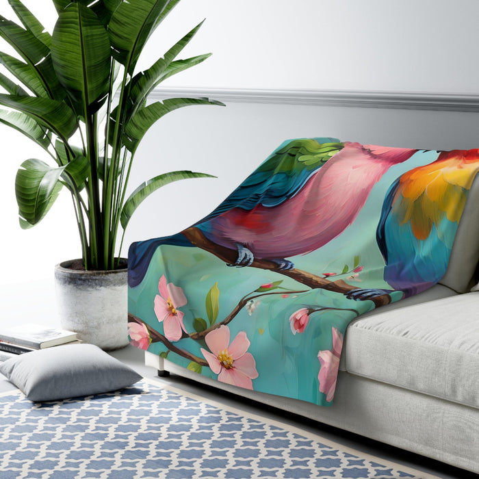 Lovely Birds Sherpa Fleece Blanket - FORHERA DESIGN - Home Decor