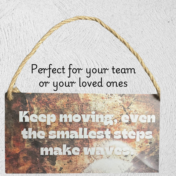 Motivational Wall Sign | Rustic Cedar Wood Panel | Office & School Decor | Keep Moving Quote | Inspirational Gift for Teachers And Teams - FORHERA DESIGN - Home Decor