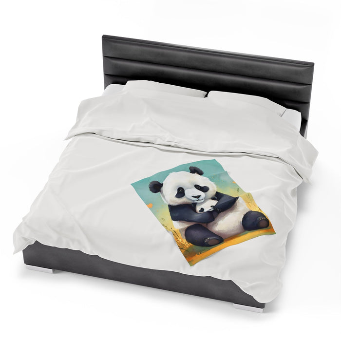 Peaceful Panda Hug Warmth Luxury Velveteen Plush Blanket - FORHERA DESIGN - Blankets