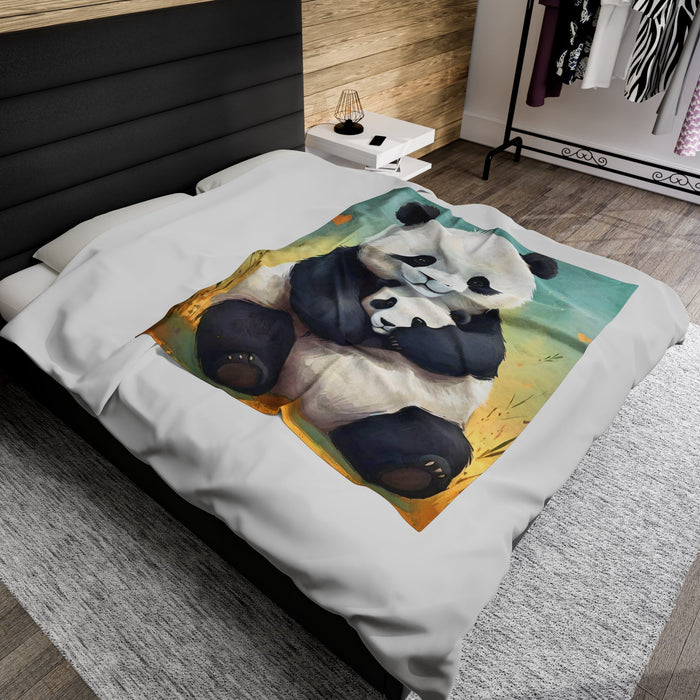 Peaceful Panda Hug Warmth Luxury Velveteen Plush Blanket - FORHERA DESIGN - Blankets