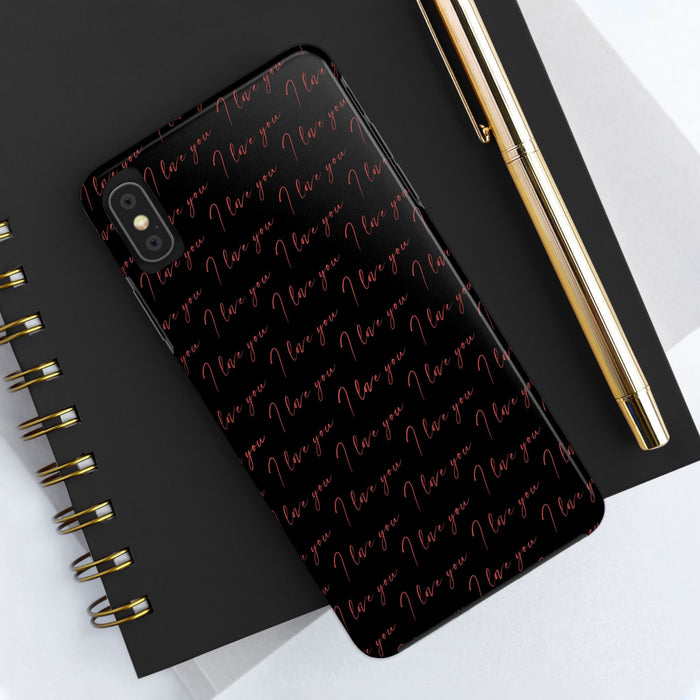 Romantic "I Love You" Phone Case | Handwritten Elegant Design | Couple's Gift | Simple I love you gift | Clear TPU Case for iPhone & Android - FORHERA DESIGN - Phone Case