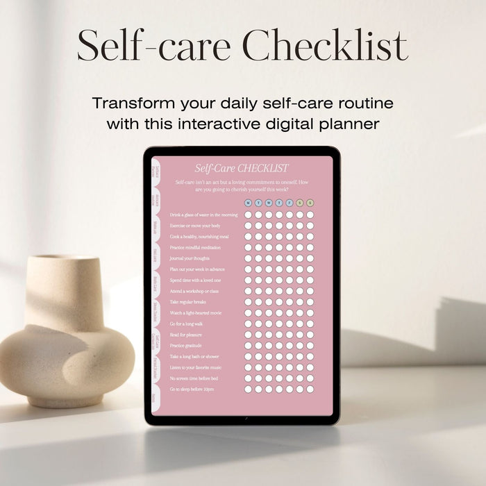 Self - Care Planner for iPad | Interactive Skincare, Makeup, Hair Care, Body Care, Sleep &amp; Period Trackers | Digital Habit &amp; Wellness Organizer - FORHERA DESIGN - Templates