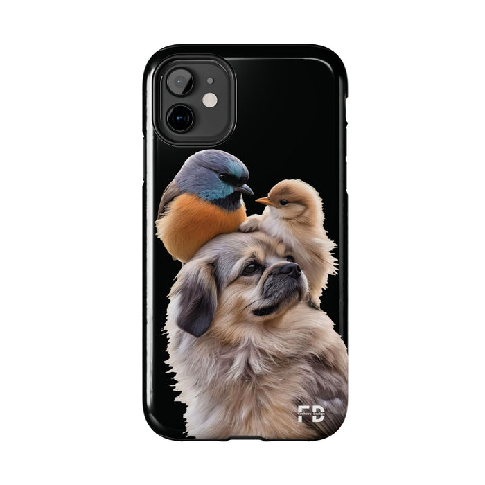 Small birds perched gently on Dog For Iphone or Google Phone case - FORHERA DESIGN - Phone Case