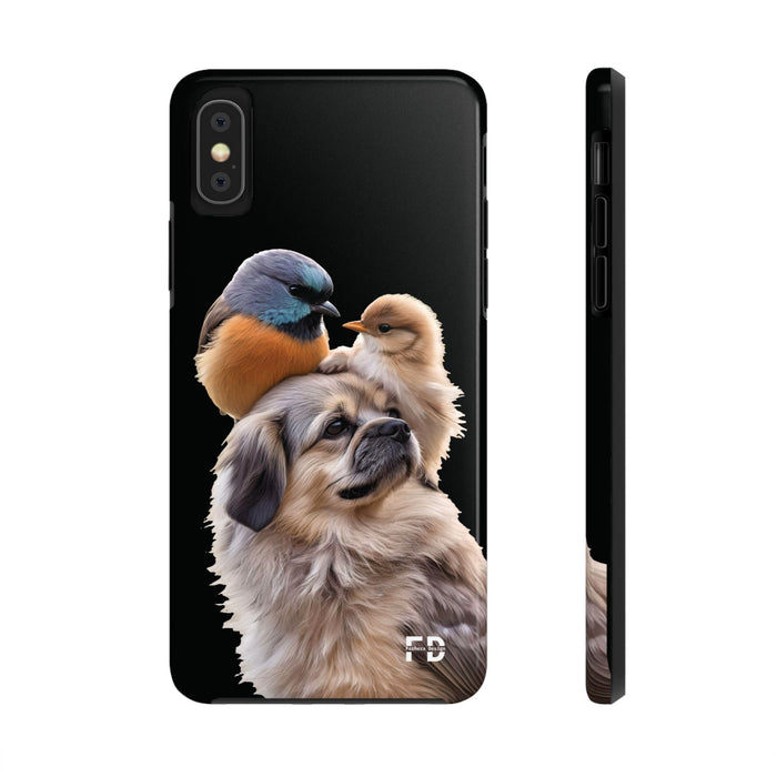 Small birds perched gently on Dog For Iphone or Google Phone case - FORHERA DESIGN - Phone Case