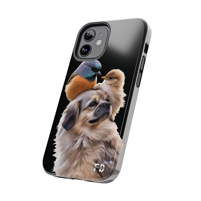 Small birds perched gently on Dog For Iphone or Google Phone case - FORHERA DESIGN - Phone Case