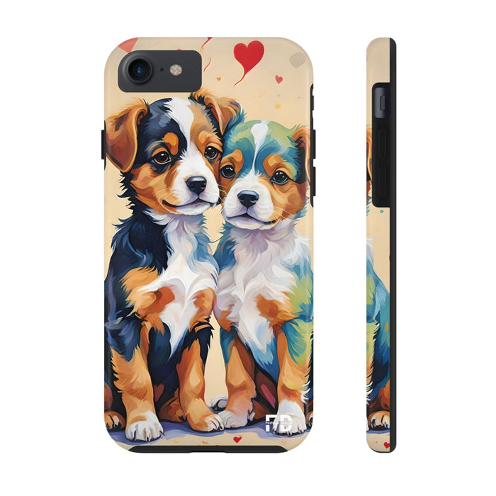 Two Cute Dogs Phone Case Resistant 2 - Piece for Iphone or Google - FORHERA DESIGN - Phone Case