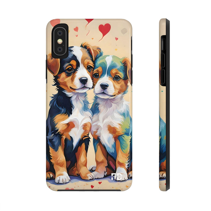 Two Cute Dogs Phone Case Resistant 2 - Piece for Iphone or Google - FORHERA DESIGN - Phone Case