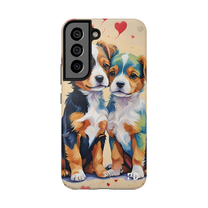 Two Cute Dogs Phone Case Resistant 2 - Piece for Iphone or Google - FORHERA DESIGN - Phone Case