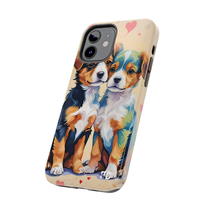 Two Cute Dogs Phone Case Resistant 2 - Piece for Iphone or Google - FORHERA DESIGN - Phone Case