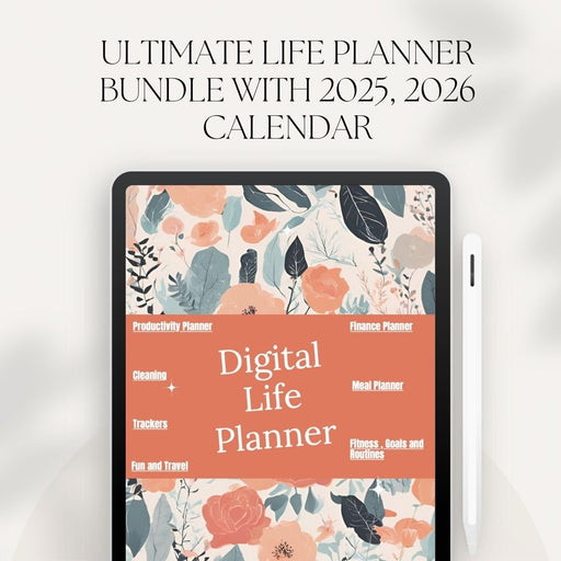 Ultimate Life Planner Bundle | Digital, Editable &amp; Printable | A4, Letter, iPad Compatible | Goals, Finance, Fitness, Self - Care, Travel &amp; More - FORHERA DESIGN - Templates