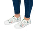 White and Green Women's Low Top Sneakers - FORHERA DESIGN - FORHERA DESIGN - FORHERA DESIGN