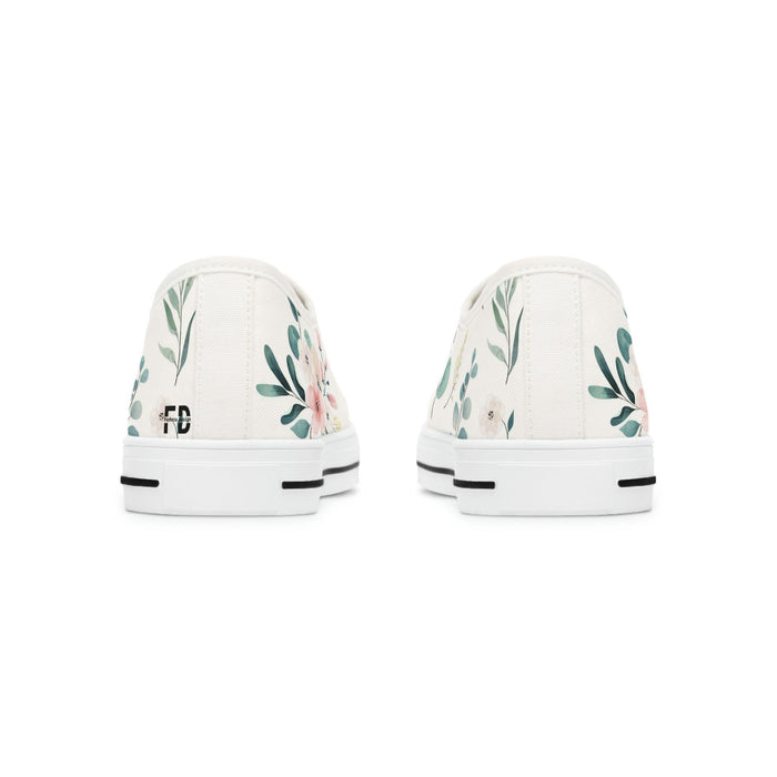 White and Green Women's Low Top Sneakers - FORHERA DESIGN - FORHERA DESIGN - FORHERA DESIGN