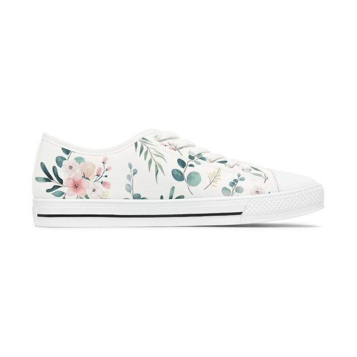 White and Green Women's Low Top Sneakers - FORHERA DESIGN - FORHERA DESIGN - FORHERA DESIGN