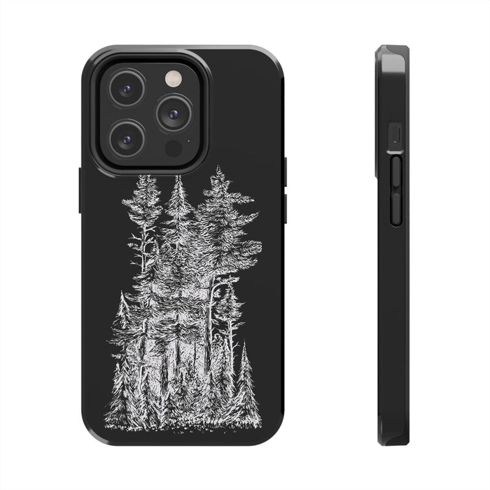 White Trees Forest Phone Case - Minimalist Nature - Inspired Design, Simple Woodland Art Cover for iPhone & Samsung - FORHERA DESIGN - Phone Case