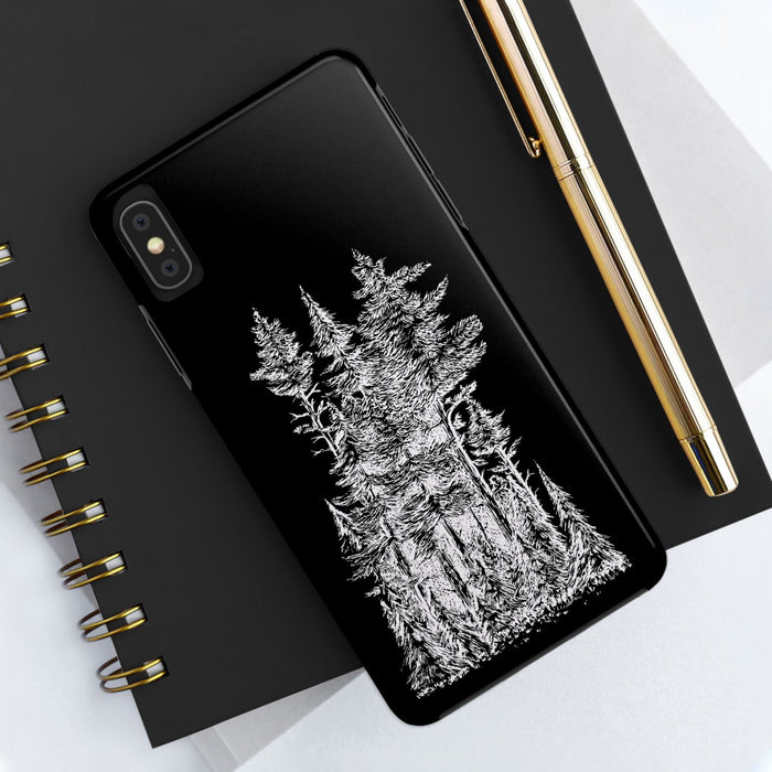 White Trees Forest Phone Case - Minimalist Nature - Inspired Design, Simple Woodland Art Cover for iPhone & Samsung - FORHERA DESIGN - Phone Case