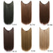 22 inches Invisible Wire No Clips in Hair Extensions Secret Fish Line Hairpieces Silky Straight Synthetic