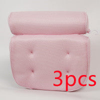 6 suction cups bath pillow 3D net bathtub pillow