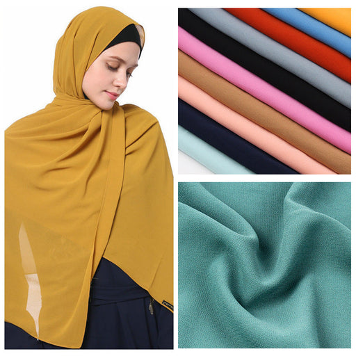 70x180cmMonochrome Pearl Chiffon Hijab Scarf