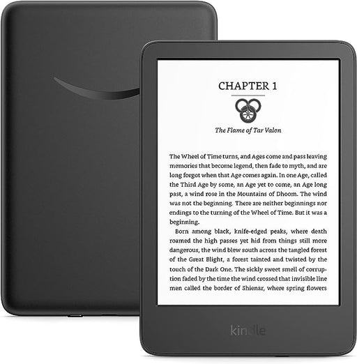 Amazon Kindle - The Lightest, Most Compact Kindle with Extended Battery Life, Adjustable Front Light, and 16GB Storage - Black