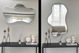 GIOGRAFI Irregular Wall Mirror, FSC® Certified Wood Frame, High-Grade HD Glass | Asymmetrical Mirror Wall Decor (White, 35"x22.5")