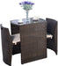 Giantex 3 PCS Cushioned Outdoor Wicker Patio Set Convention Bistro Set Garden Lawn Sofa Furniture (Brown)