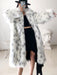 Women Winter New Faux Fox Fur Coats Ladies Casual Snow Leopard Print Fur Jackets