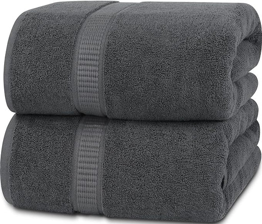 Utopia Towels - Luxurious Jumbo Bath Sheet (35 x 70 Inches) - 600 GSM 100% Ring Spun Cotton Highly Absorbent and Quick Dry Extra Large Bath Towel - Super Soft Hotel Quality Towel (Grey, 2 Pack)