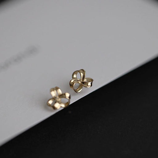 925 Silver Needle Lucky Flower Stud Earrings For Women