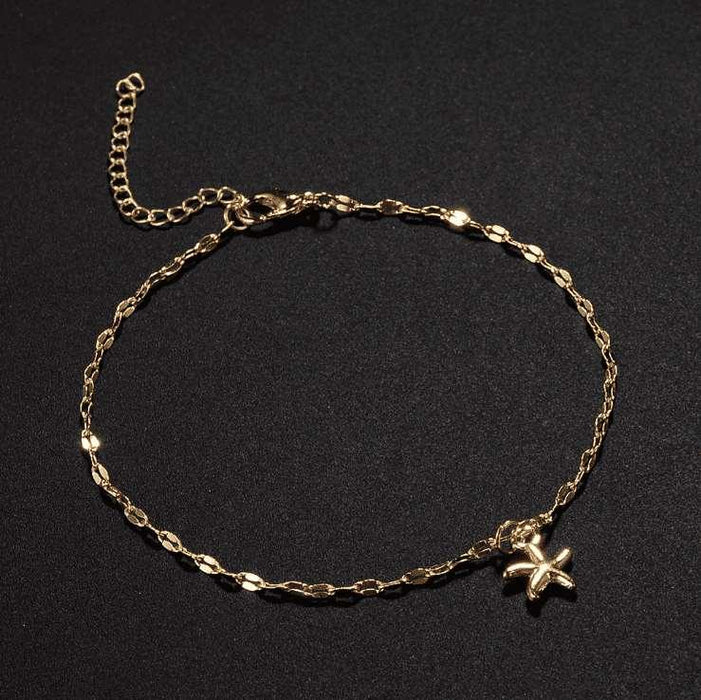 Alloy plating starfish anklet