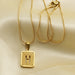 Alphabet Necklace 26 Letters Hollow Out Square 18K Necklace Fashion Jewelry