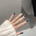 Ashionable Blue And Graffiti Pattern Wearable Fake Nails