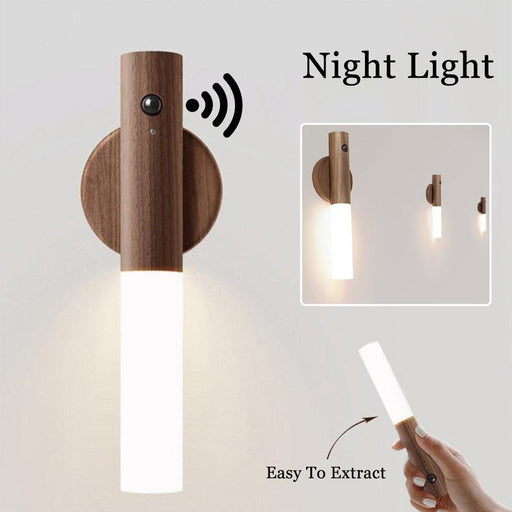Auto LED USB Magnetic Wood Wireless Night Light Corridors Porch