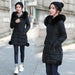 Autumn And Winter Clothing New Women's Mid-length Coat Fur Collar Cinched Cotton-padded Coat Women's Fashion Mid-length Women's Quilted Cotton Coat