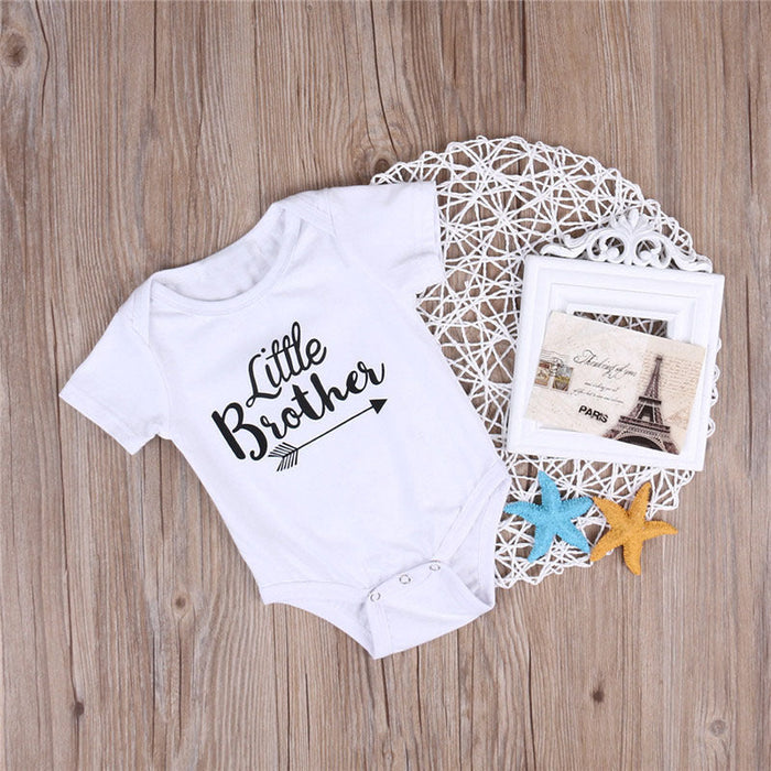 Baby Romper Sisters And Brothers Printed Short Sleeve