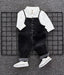 Baby autumn set 1 a 3 year old baby boom fall clothes Denim Bib two piece set of infants and young children.