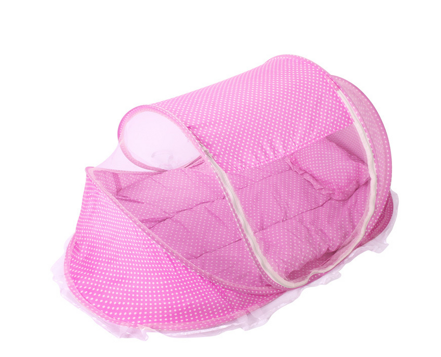 Baby foldable encrypted zipper mosquito net