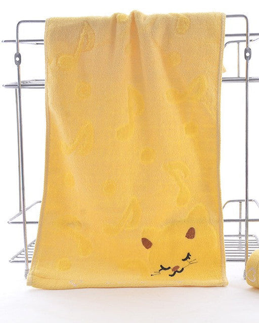Bamboo Fiber Kitten Face Bath Towels
