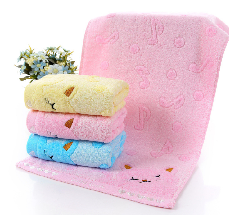 Bamboo Fiber Kitten Face Bath Towels