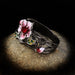 Black Gold Plated Two-tone Flower Ring Female