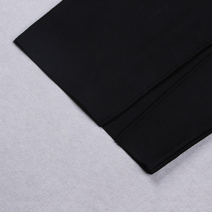 Black Off-shoulder Tube Top Elegant Slim Bandage Dress Hip Skirt For Women