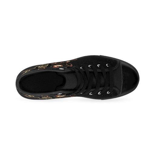 Black and Gold Women's Classic Sneakers- FORHERA DESIGN