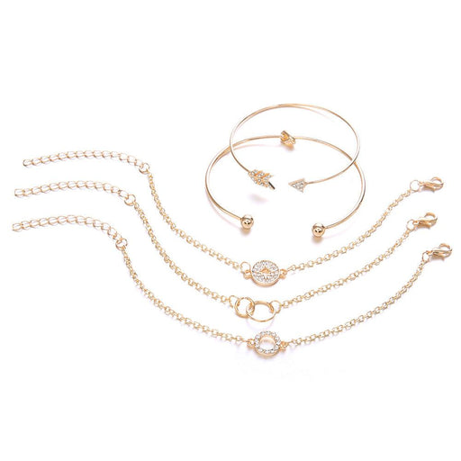 Bohemia 5-piece Arrow Crystal Round Bracelet - Female Fashion Jewelry Wholesale