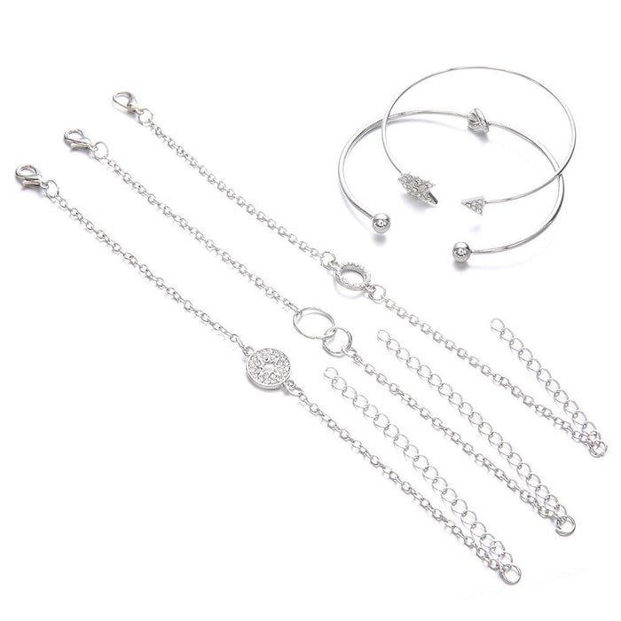 Bohemia 5-piece Arrow Crystal Round Bracelet - Female Fashion Jewelry Wholesale