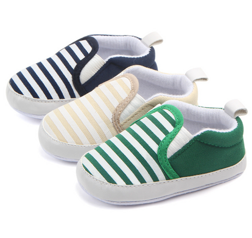 Brand New Pram Newborn Toddler Baby Girls Boys Kids Infant First Walkers Striped Classic Shoes Loafers Casual Soft Shoes