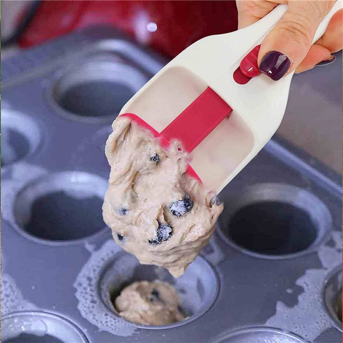 Cake Batter Scoop Can Push Labor-saving Cupcake Spoon Cake Batter Distribution Liquid Chocolate Sauce Batter Measuring Spoon Kitchen Gadgets