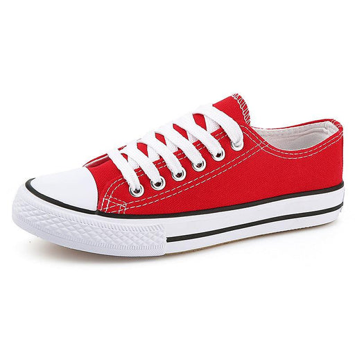 Candy Color Canvas Shoes Student Lace Up Casual Flat Shoes Trendy Cloth Shoes