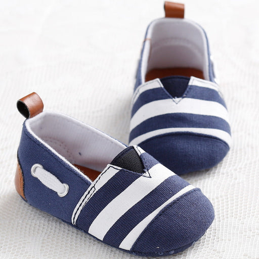 Canvas Toddlers With Striped Soft Soles For Babies