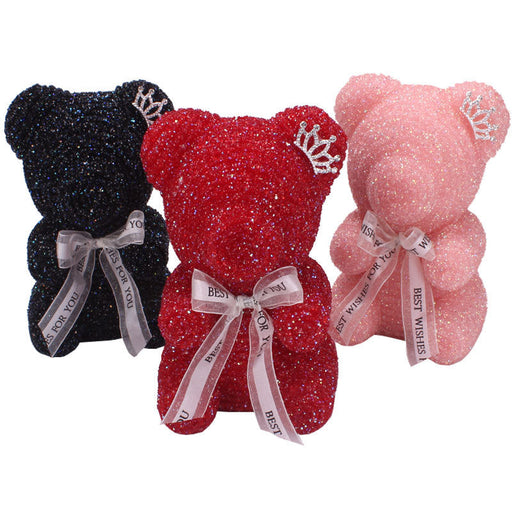 Cartoon Crystal Diamond Bear Birthday Surprise Gift Crown Bear Foam Bear